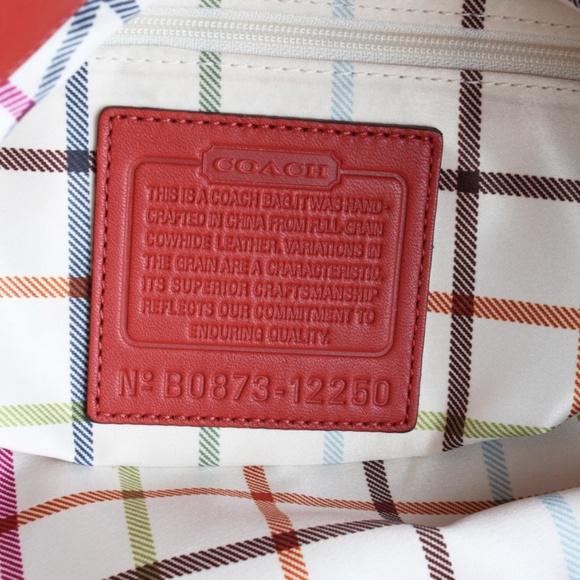 Coach Ergo Convertible Tote #12250 Burnt Orange NWT/NWD Tattersall Kiss Lock HTF - Picture 12 of 15